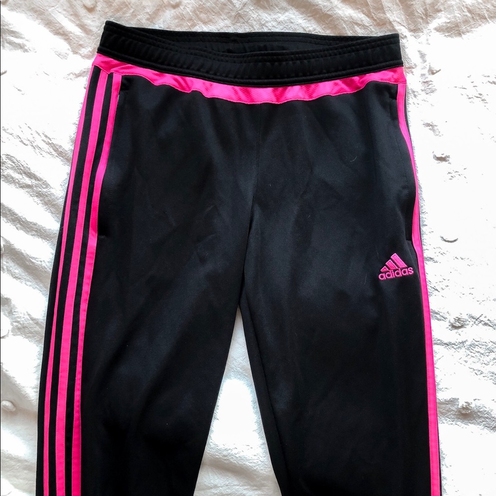 Pink and Black Adidas Joggers